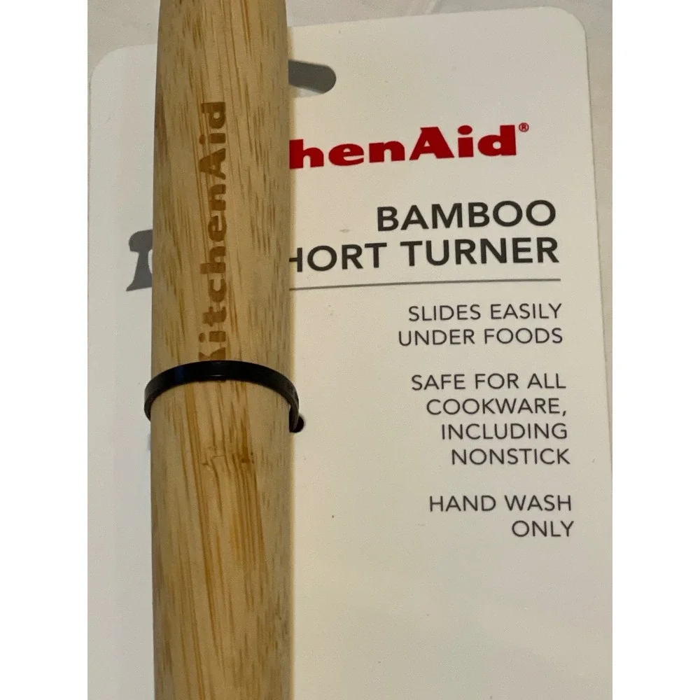 KitchenAid Bamboo Short Turner Spatula Wood Kitchen‎ Tool KQ615OHBBA New